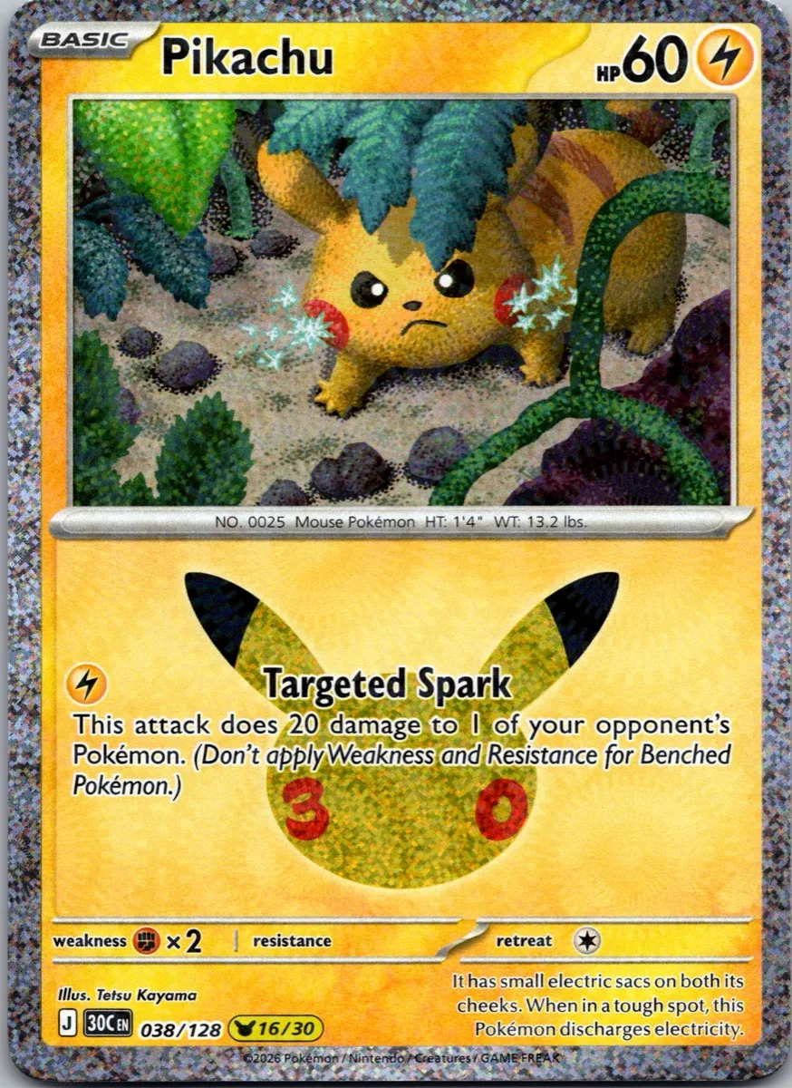 Pikachu Pokémon card front, exact RAWCATCH inventory item HH-000050