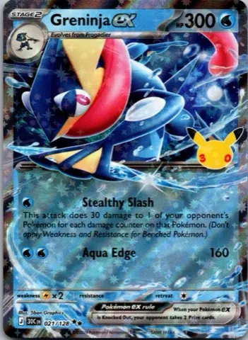 Greninja ex Pokémon card, 30th Celebration number 021/128