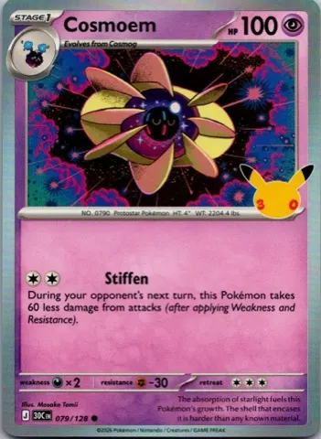 Cosmoem Pokémon card, 30th Celebration number 079/128