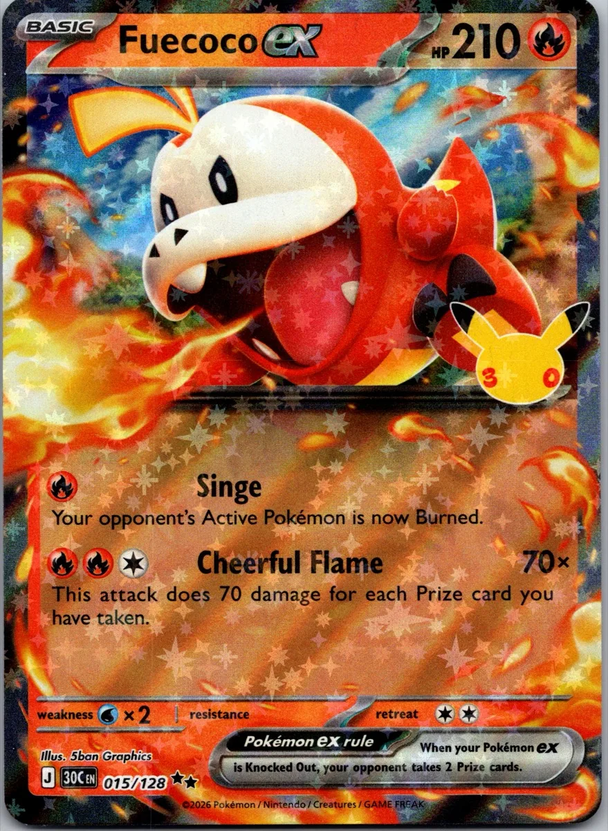 Fuecoco ex Pokémon card front, exact RAWCATCH inventory item HH-000123
