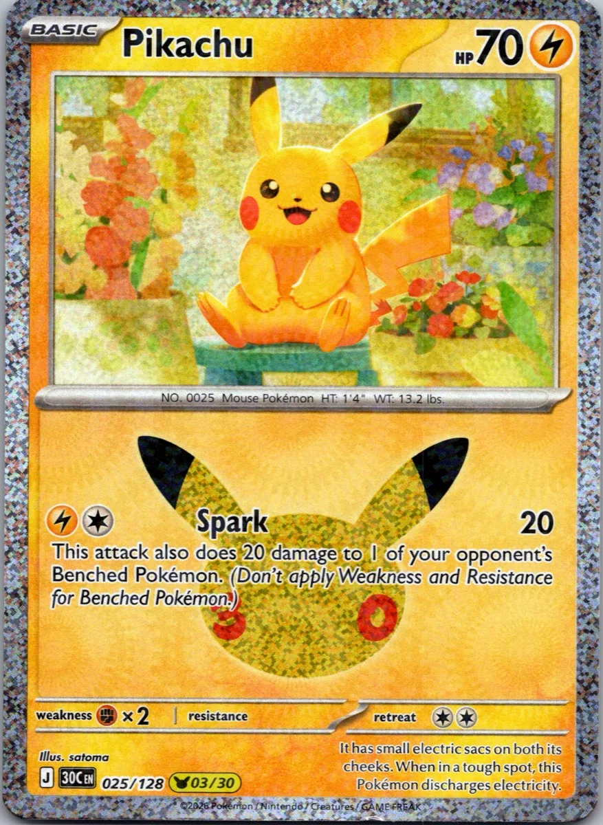 Pikachu Pokémon card front, exact RAWCATCH inventory item HH-000084