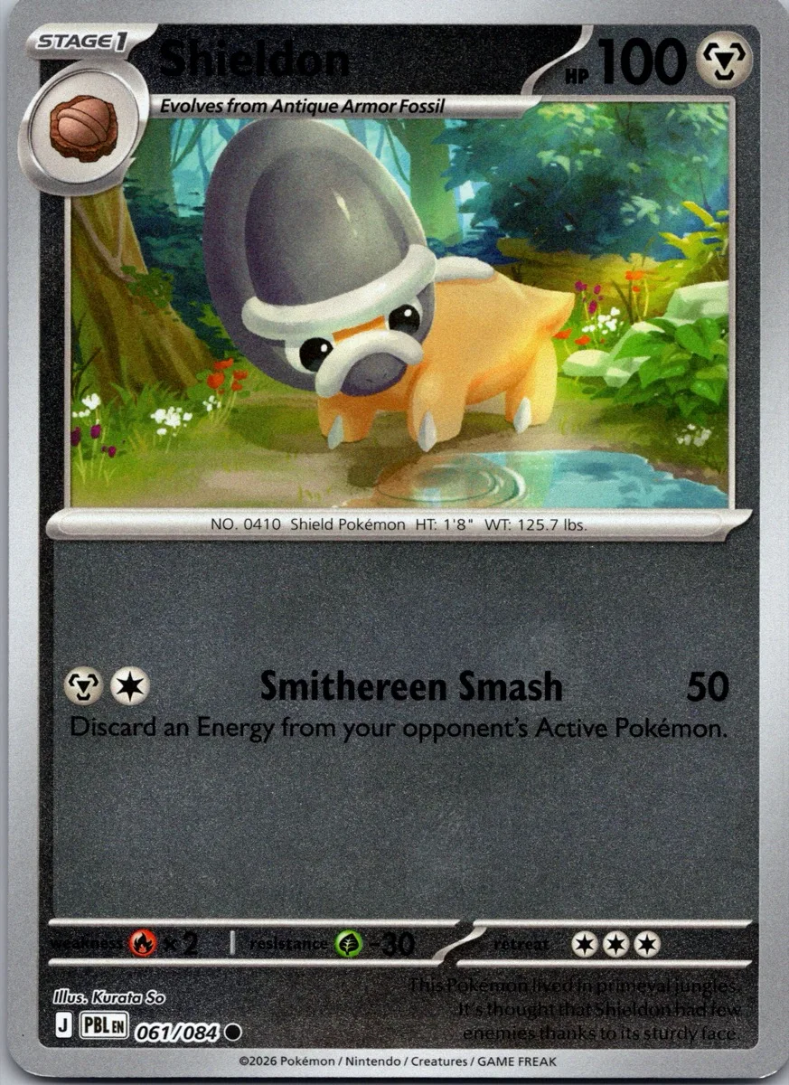 Shieldon Pokémon card front, exact RAWCATCH inventory item HH-000303