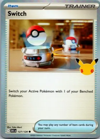 Switch Pokémon card, 30th Celebration number 127/128