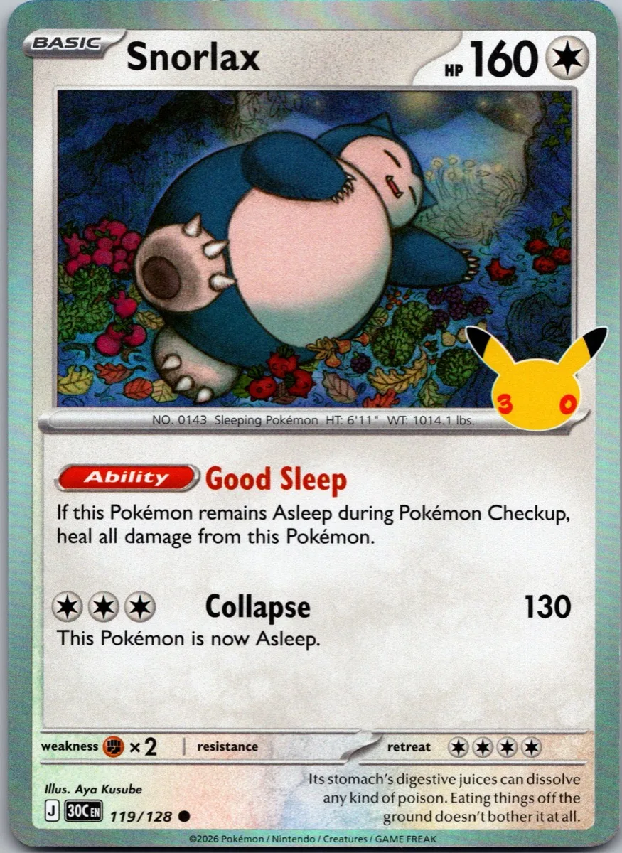 Snorlax Pokémon card front, exact RAWCATCH inventory item HH-000260