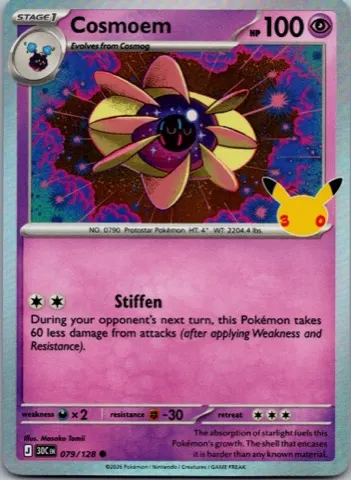 Cosmoem Pokémon card, 30th Celebration number 079/128