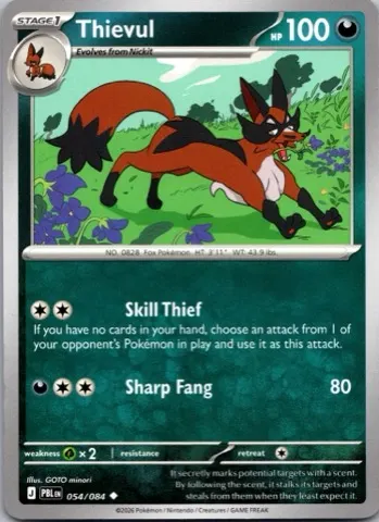 Thievul Pokémon card, Pitch Black number 054/084