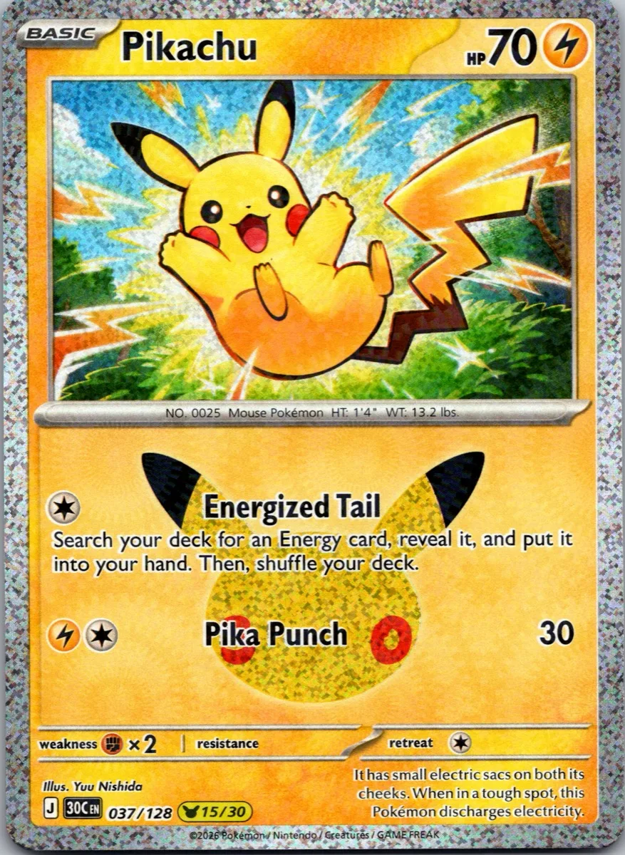 Pikachu Pokémon card front, exact RAWCATCH inventory item HH-000053