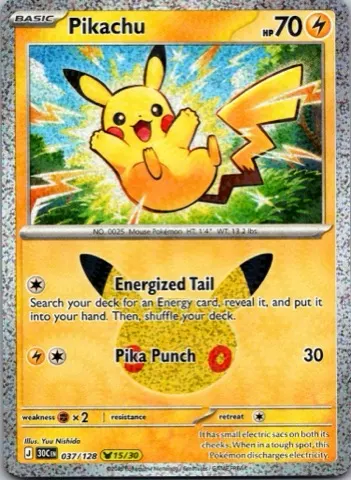 Pikachu Pokémon card, 30th Celebration number 037/128
