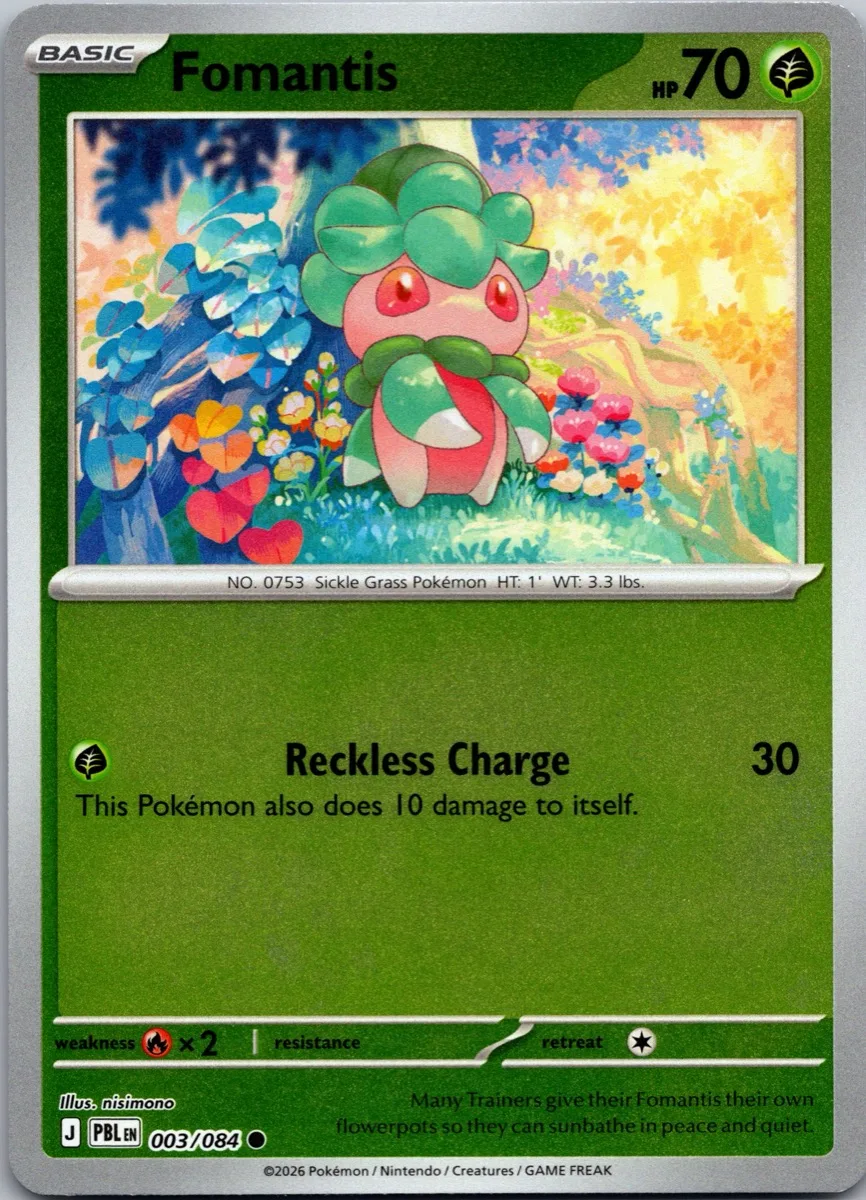 Fomantis Pokémon card front, exact RAWCATCH inventory item HH-000321