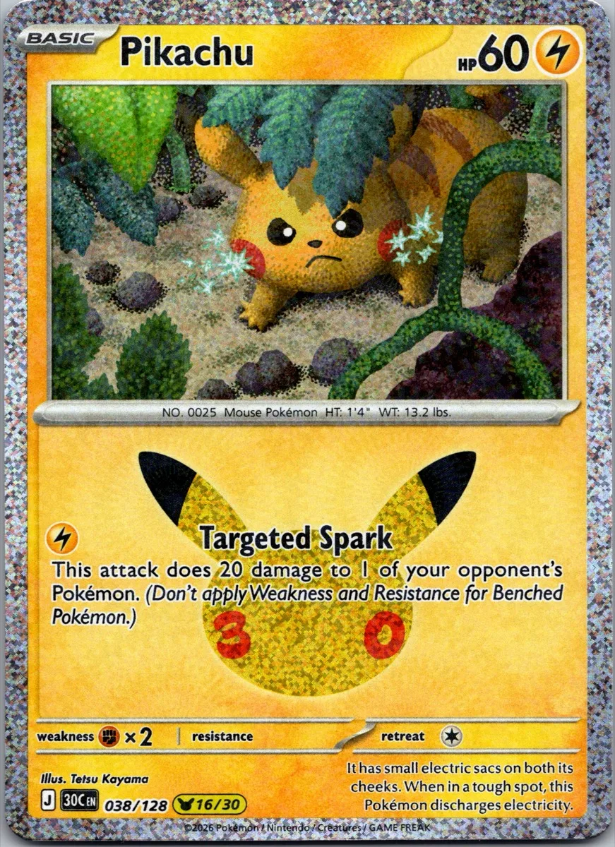 Pikachu Pokémon card front, exact RAWCATCH inventory item HH-000090