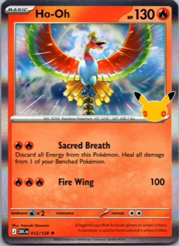 Ho-Oh Pokémon card, 30th Celebration number 012/128