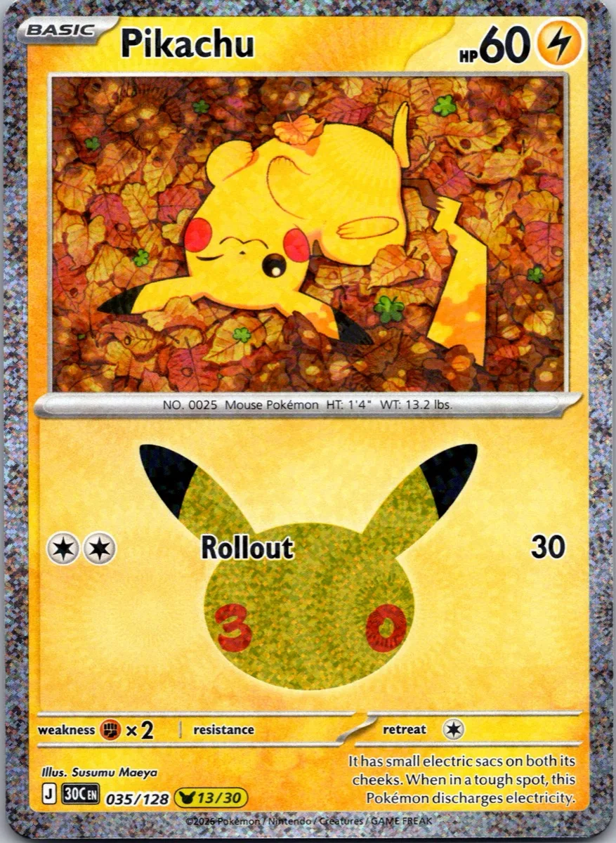 Pikachu Pokémon card front, exact RAWCATCH inventory item HH-000040