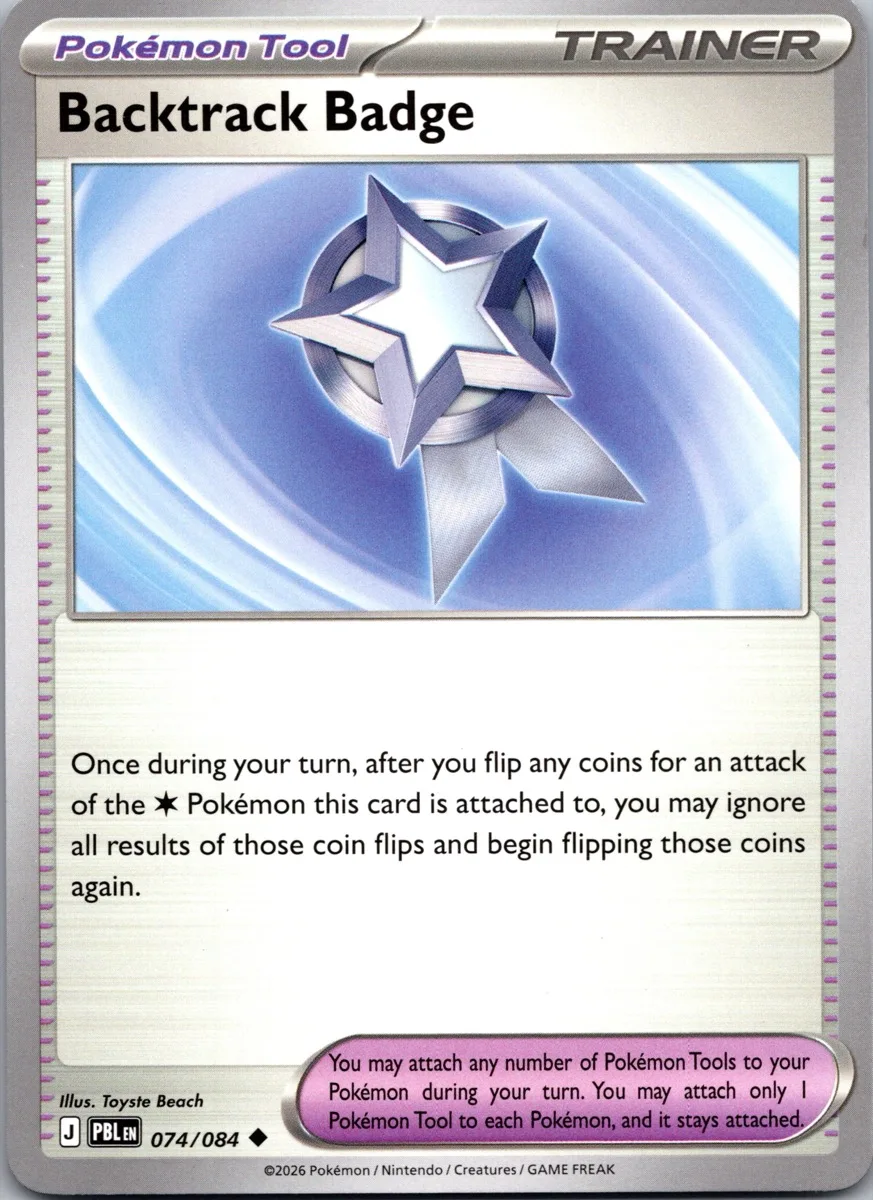 Backtrack Badge Pokémon card front, exact RAWCATCH inventory item HH-000317