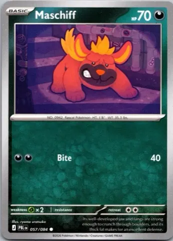 Maschiff Pokémon card, Pitch Black number 057/084