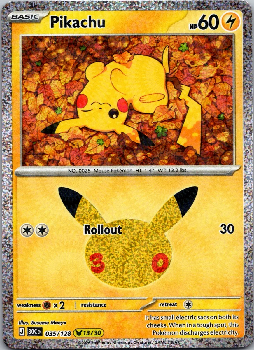 Pikachu Pokémon card front, exact RAWCATCH inventory item HH-000313