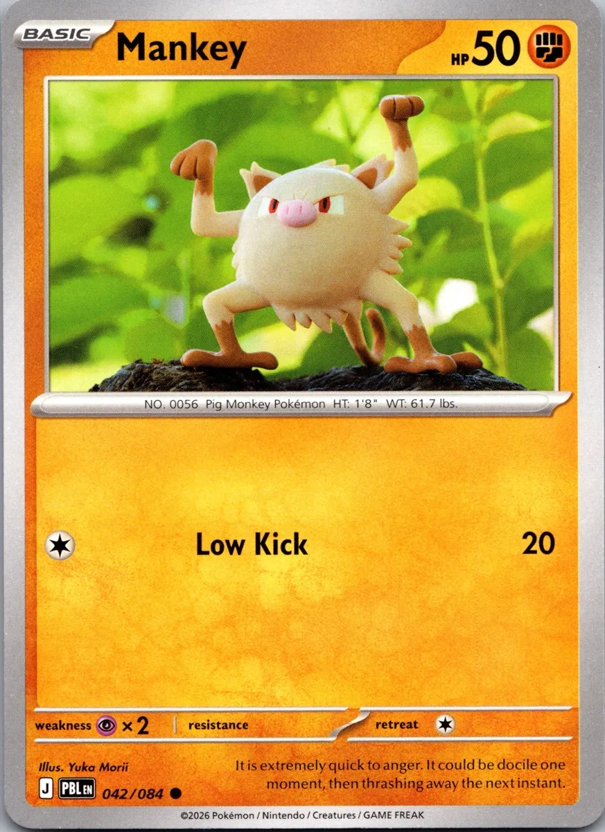 Mankey Pokémon card front, exact RAWCATCH inventory item HH-000323