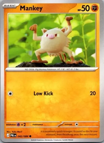 Mankey Pokémon card, Pitch Black number 042/084