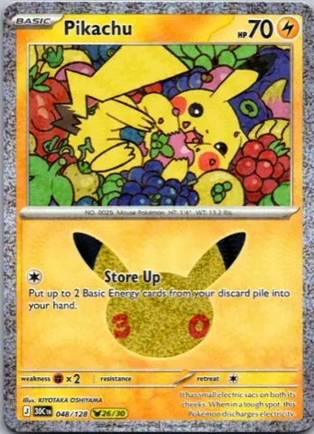 Pikachu Pokémon card, 30th Celebration number 048/128