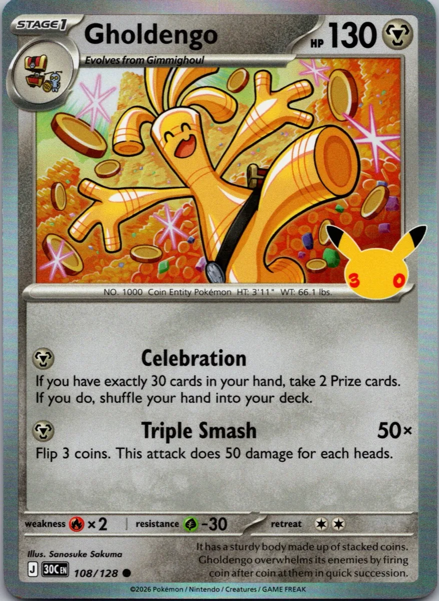 Gholdengo Pokémon card front, exact RAWCATCH inventory item HH-000298
