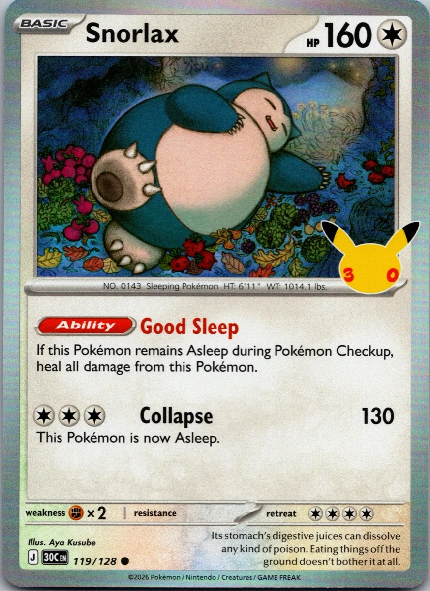 Snorlax Pokémon card front, exact RAWCATCH inventory item HH-000240