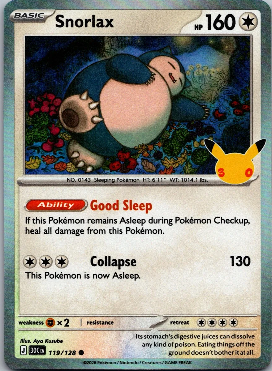 Snorlax Pokémon card front, exact RAWCATCH inventory item HH-000147