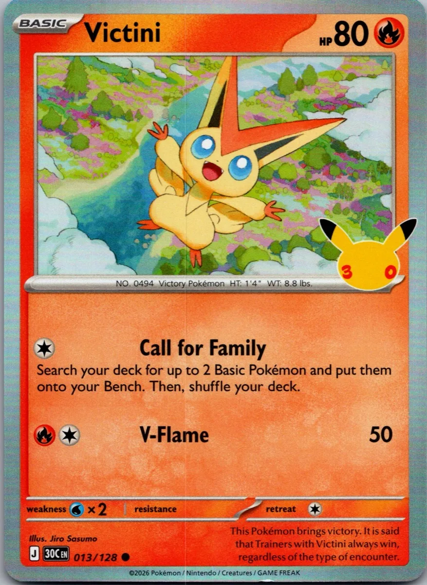 Victini Pokémon card front, exact RAWCATCH inventory item HH-000195