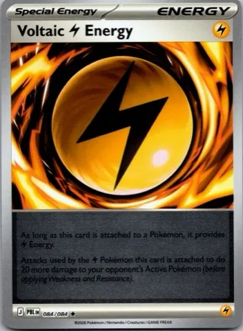 Voltaic Lightning Energy Pokémon card, Pitch Black number 084/084