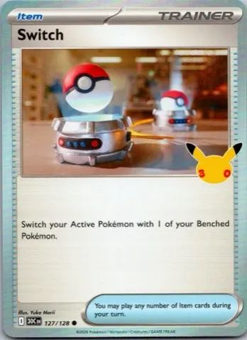 Switch Pokémon card, 30th Celebration number 127/128