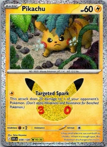 Pikachu Pokémon card, 30th Celebration number 038/128