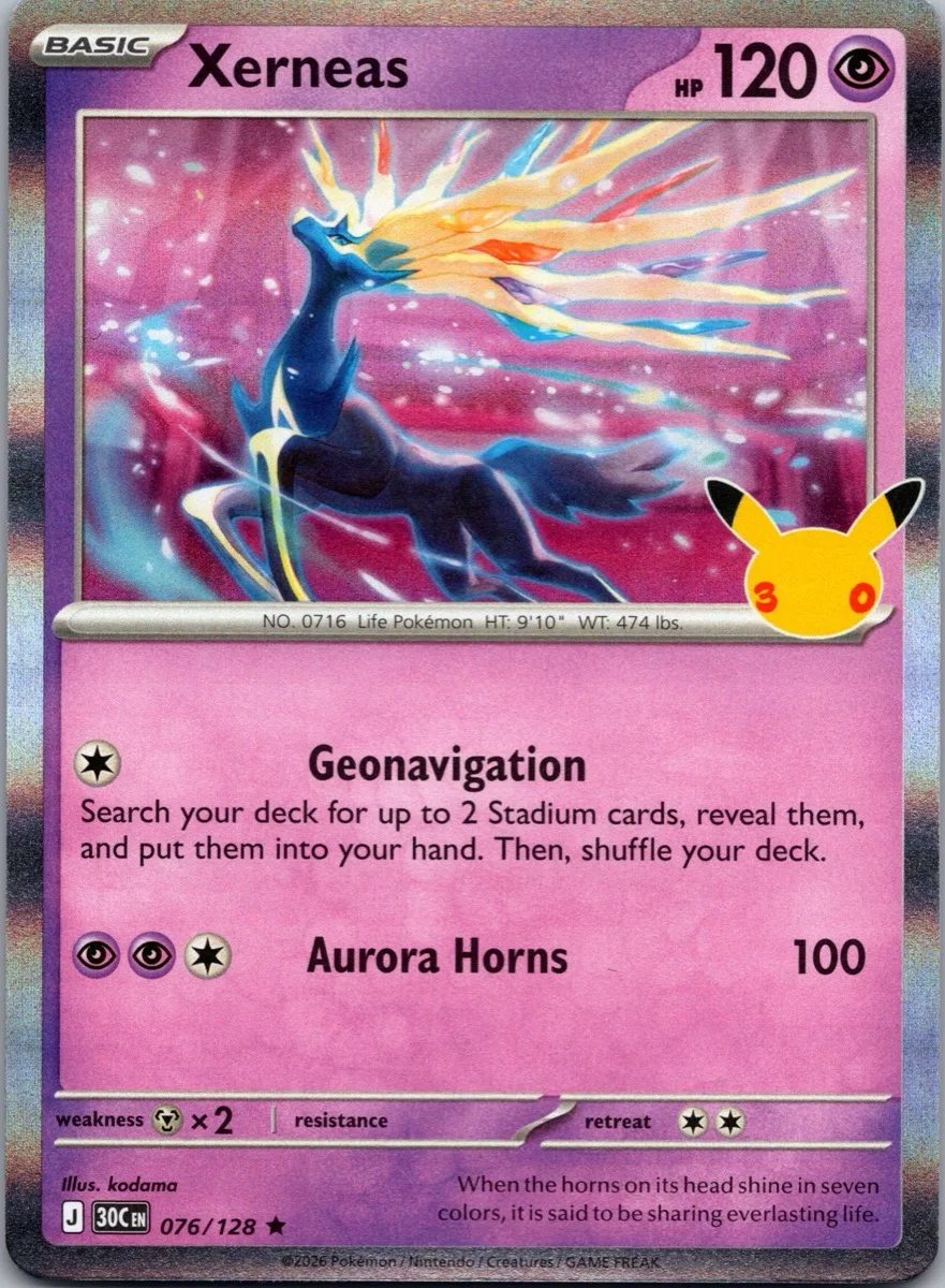 Xerneas Pokémon card front, exact RAWCATCH inventory item HH-000279