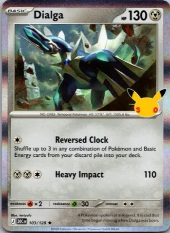 Dialga Pokémon card, 30th Celebration number 103/128