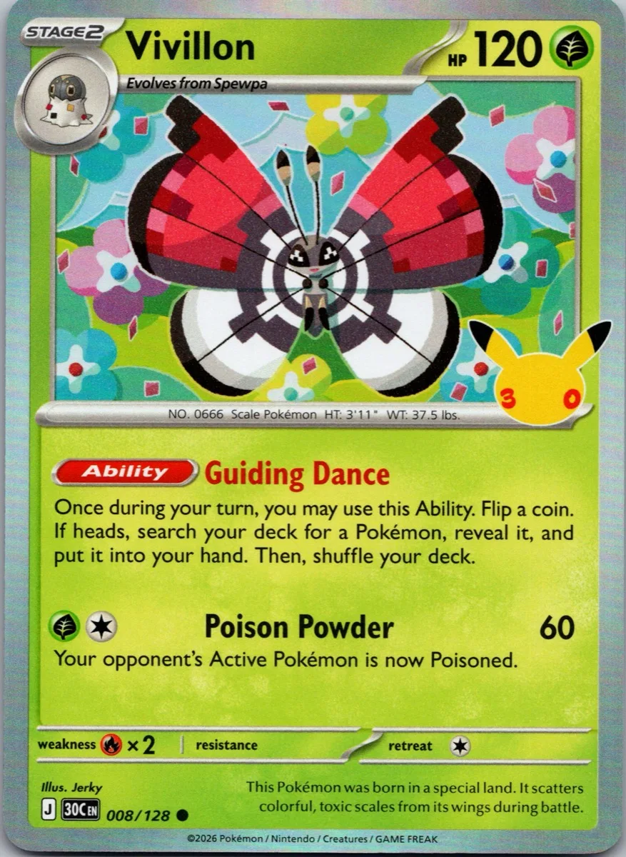 Vivillon Pokémon card front, exact RAWCATCH inventory item HH-000233