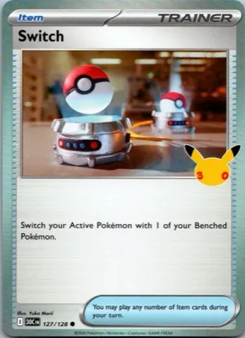 Switch Pokémon card, 30th Celebration number 127/128