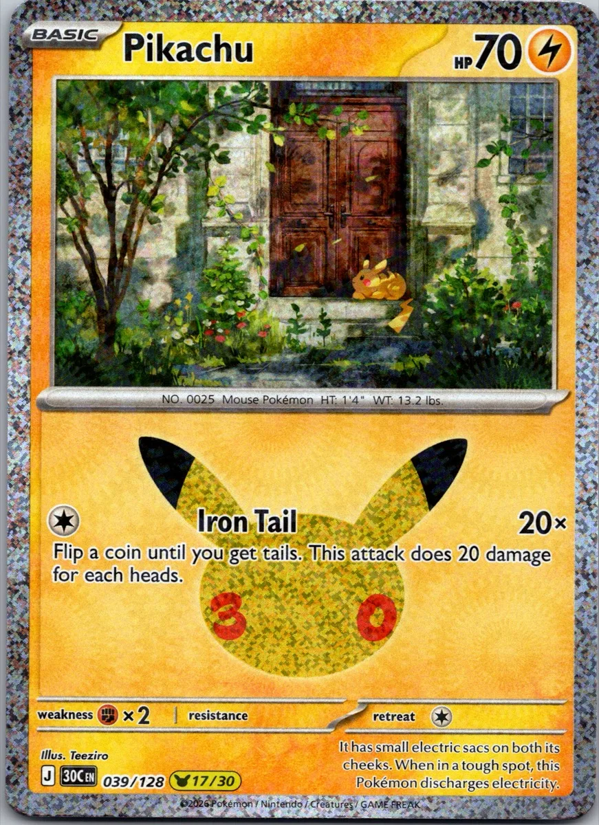 Pikachu Pokémon card front, exact RAWCATCH inventory item HH-000036