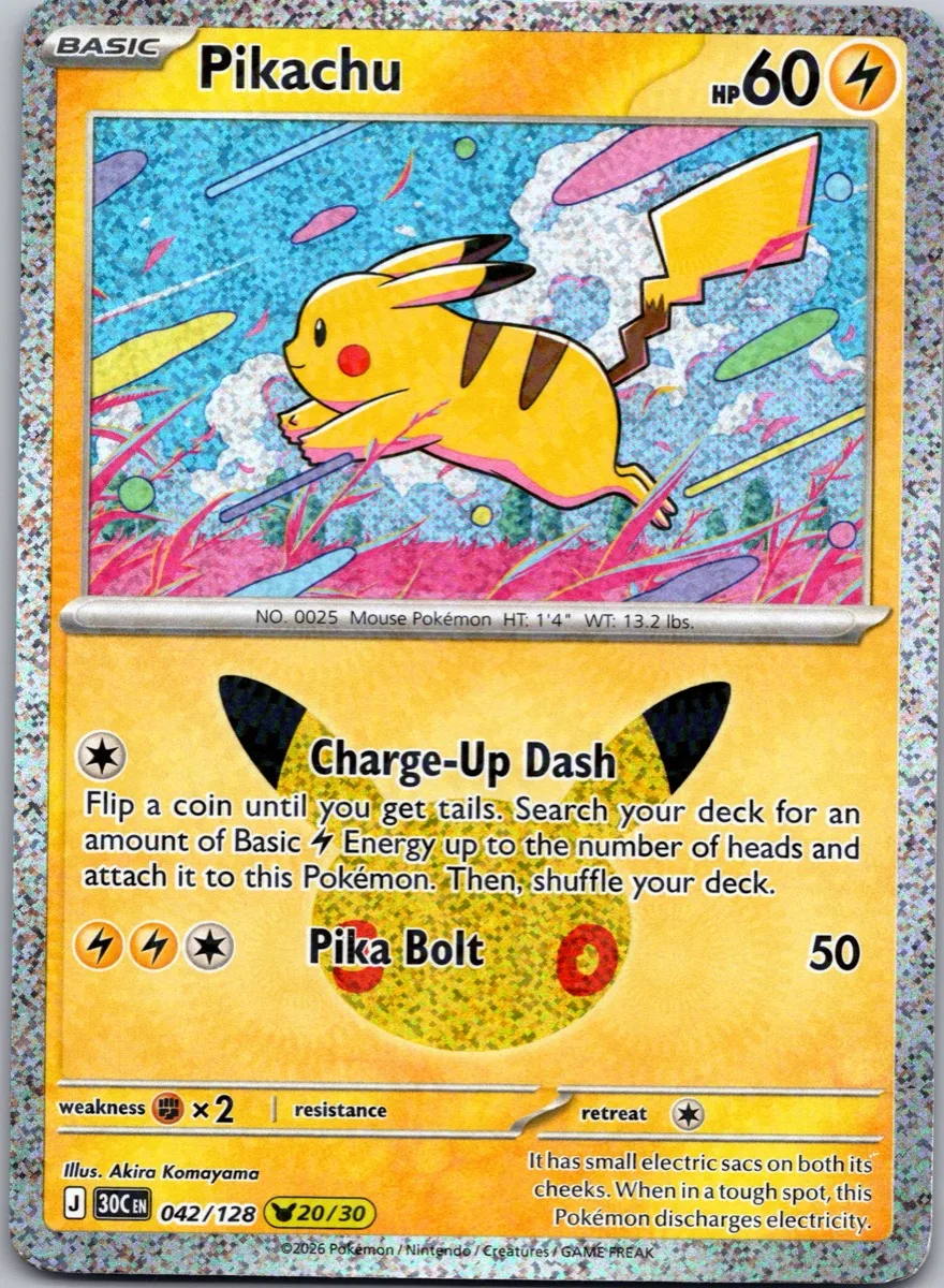 Pikachu Pokémon card front, exact RAWCATCH inventory item HH-000024