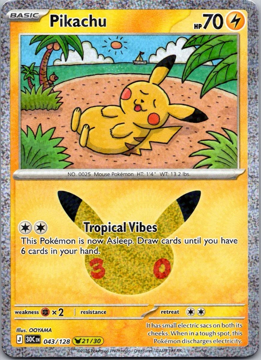 Pikachu Pokémon card front, exact RAWCATCH inventory item HH-000022