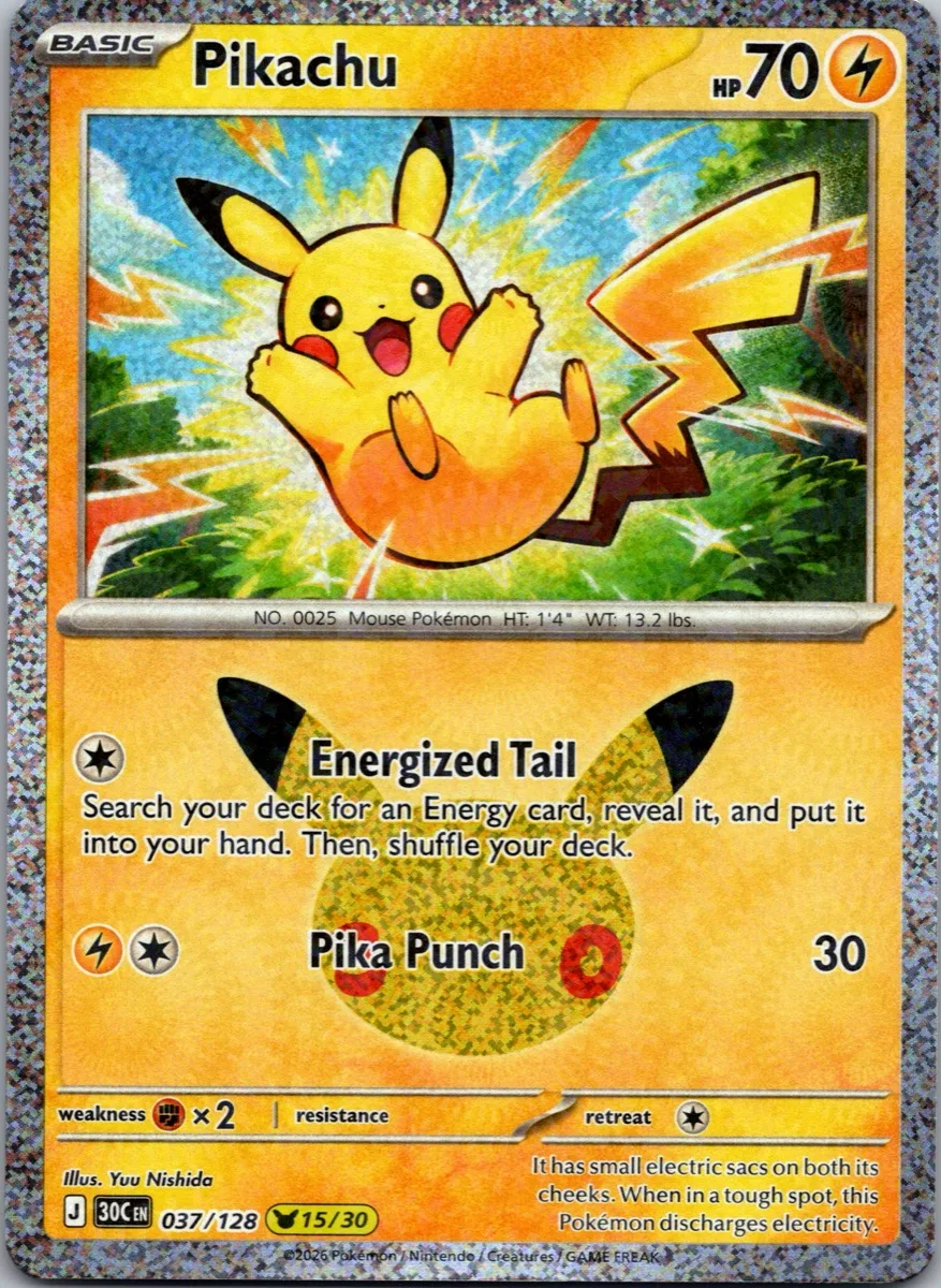Pikachu Pokémon card front, exact RAWCATCH inventory item HH-000089