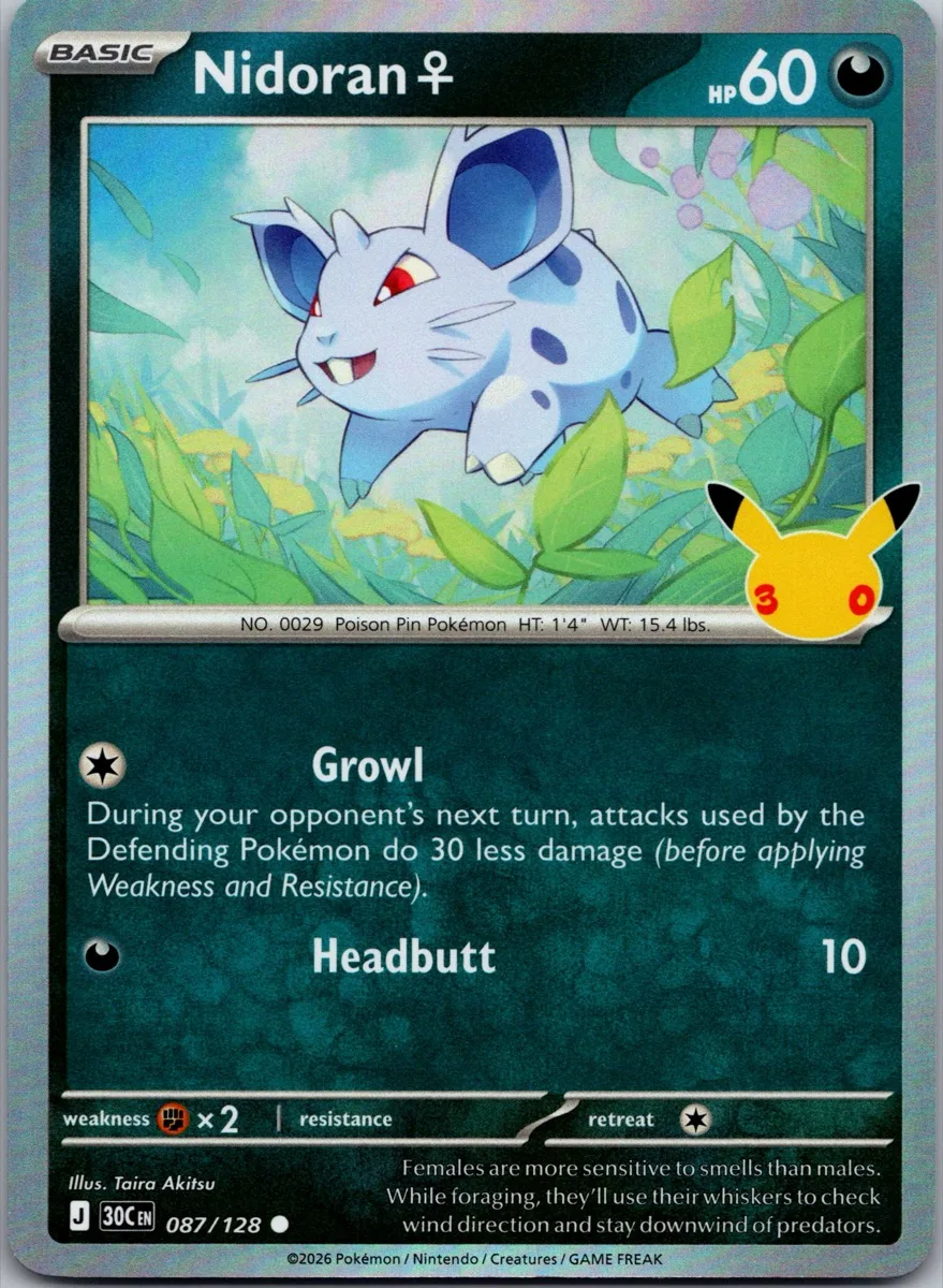 Nidoran ♀ Pokémon card front, exact RAWCATCH inventory item HH-000249