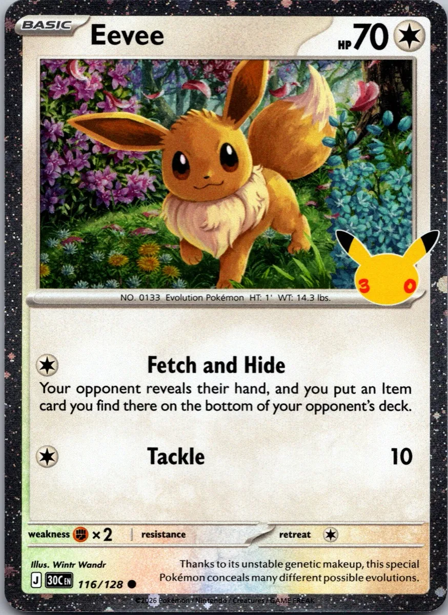 Eevee Pokémon card front, exact RAWCATCH inventory item HH-000058