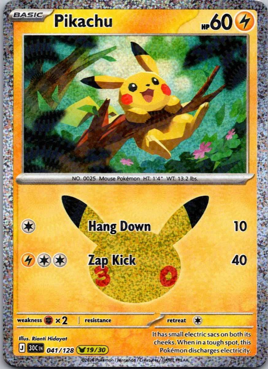 Pikachu Pokémon card front, exact RAWCATCH inventory item HH-000025